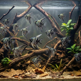 Marble Angelfish | Pterophyllum scalare