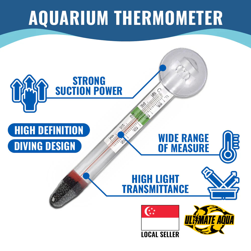 YEE Aquarium Thermometer, Accurate Temperature Measurement, Floating Design & Transparent Glass