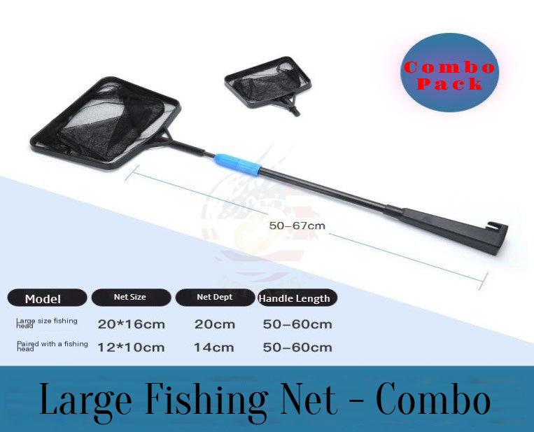 Retractable Black Finish Fish Net – Combo Pack