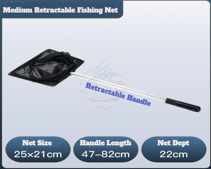 Retractable Black Finish Net - Good for Big Fish