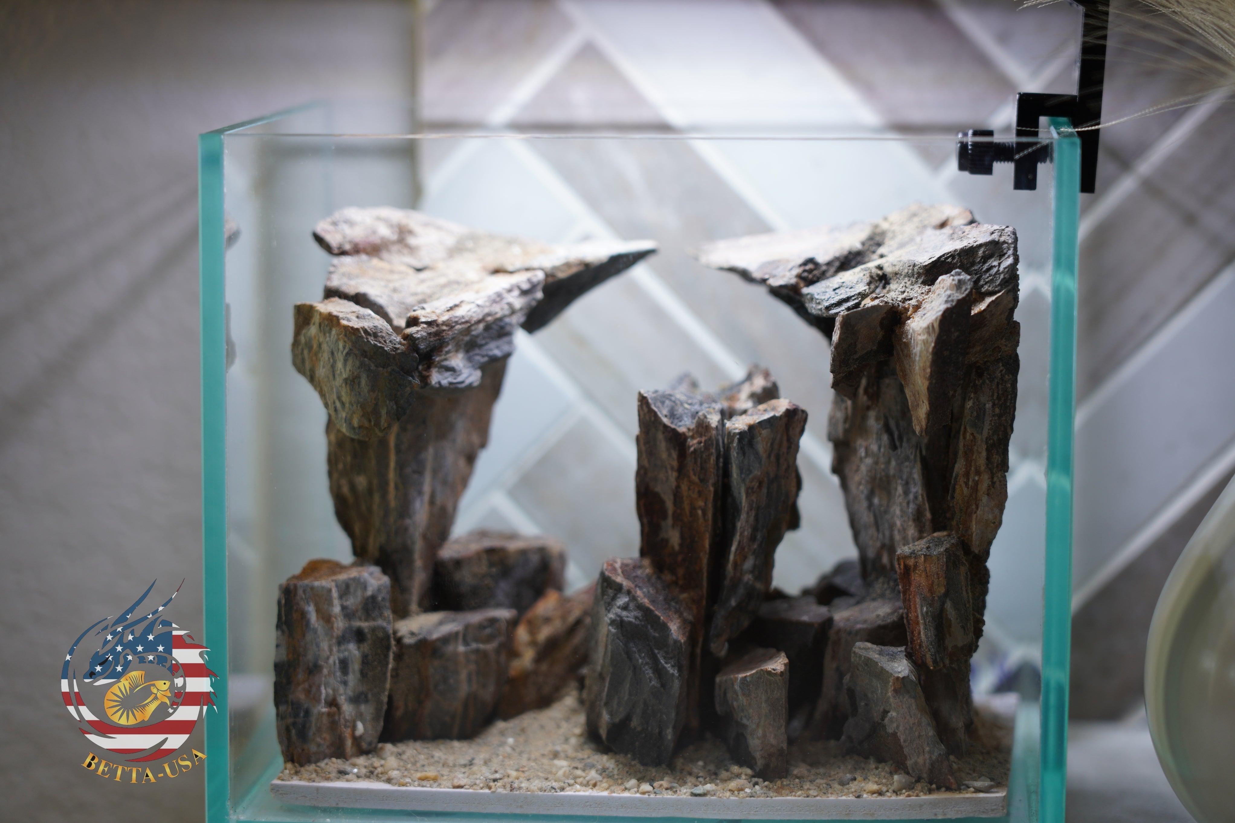 [SCAPE-09] Mountain-Inspired Aquarium Aquascape – 1 Gallon