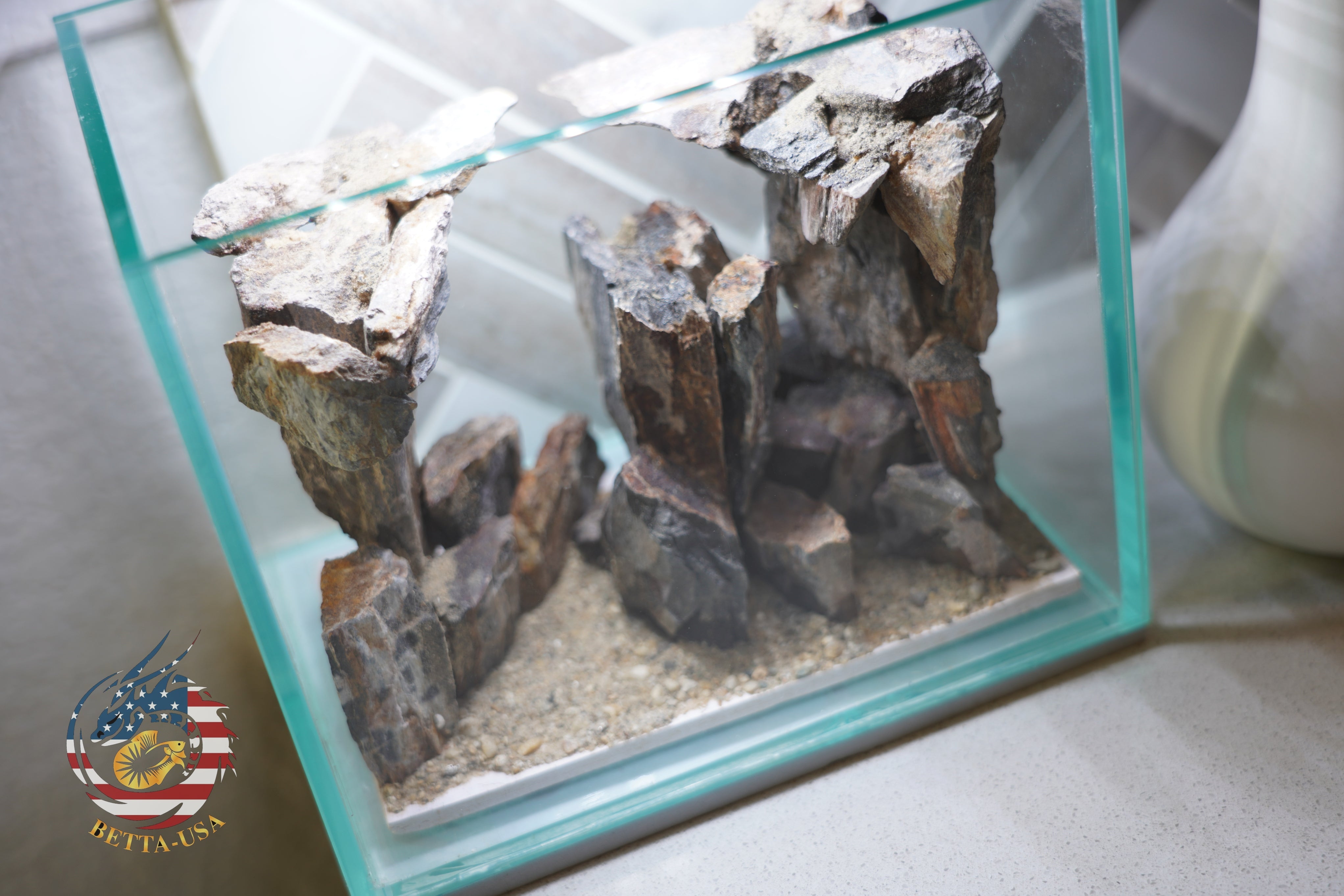 [SCAPE-09] Mountain-Inspired Aquarium Aquascape – 1 Gallon