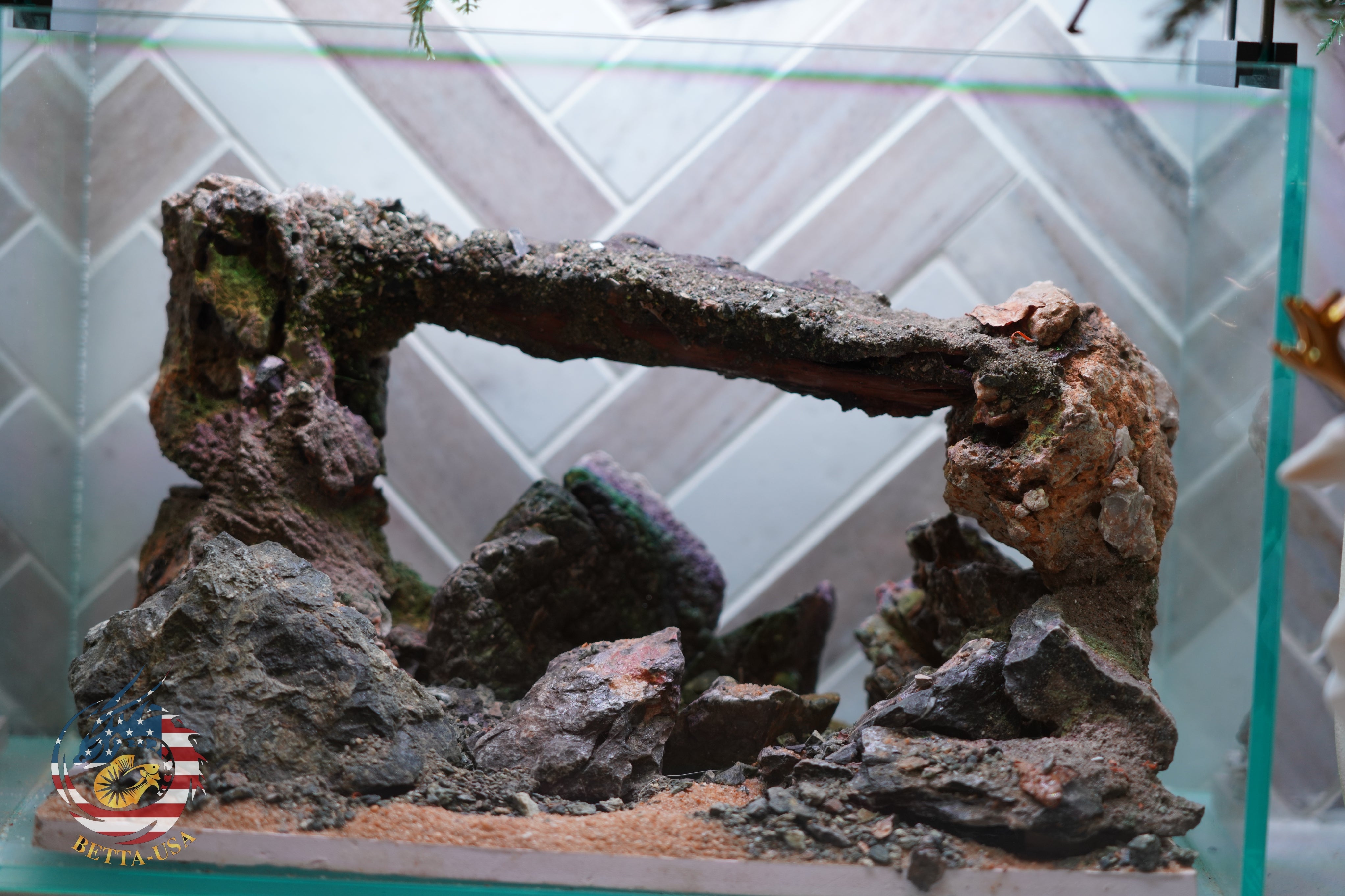 [SCAPE-87] Mountain-Inspired Aquarium Aquascape – 2.7 Gallons