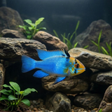 Breeding Pair - Electric Blue German Ram - Mikrogeophagus ramirezi - Betta USA Aquatic