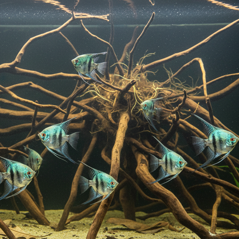 Smokey Blue Angelfish  Pterophyllum scalare