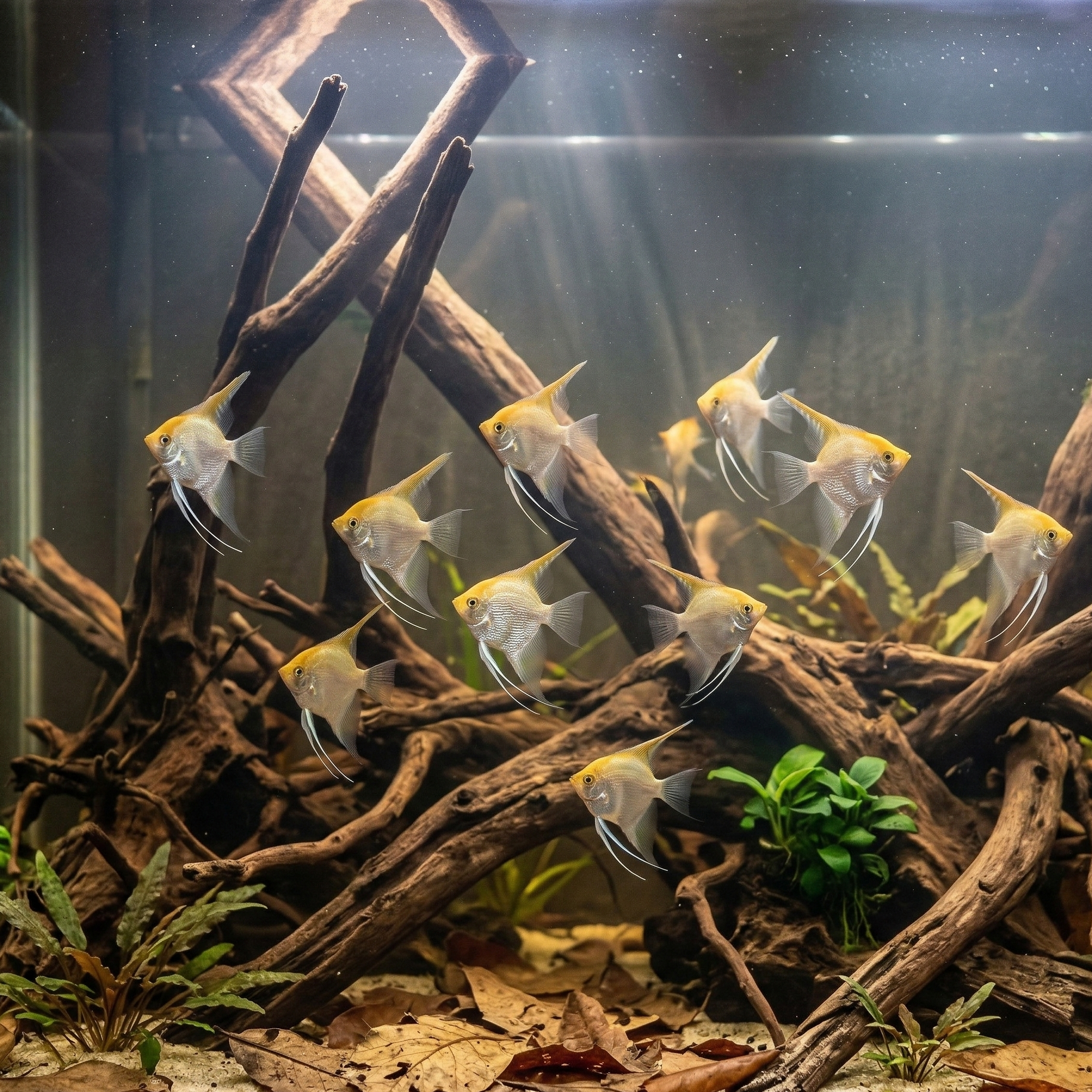 Gold Pearlscale Angelfish | Pterophyllum scalare