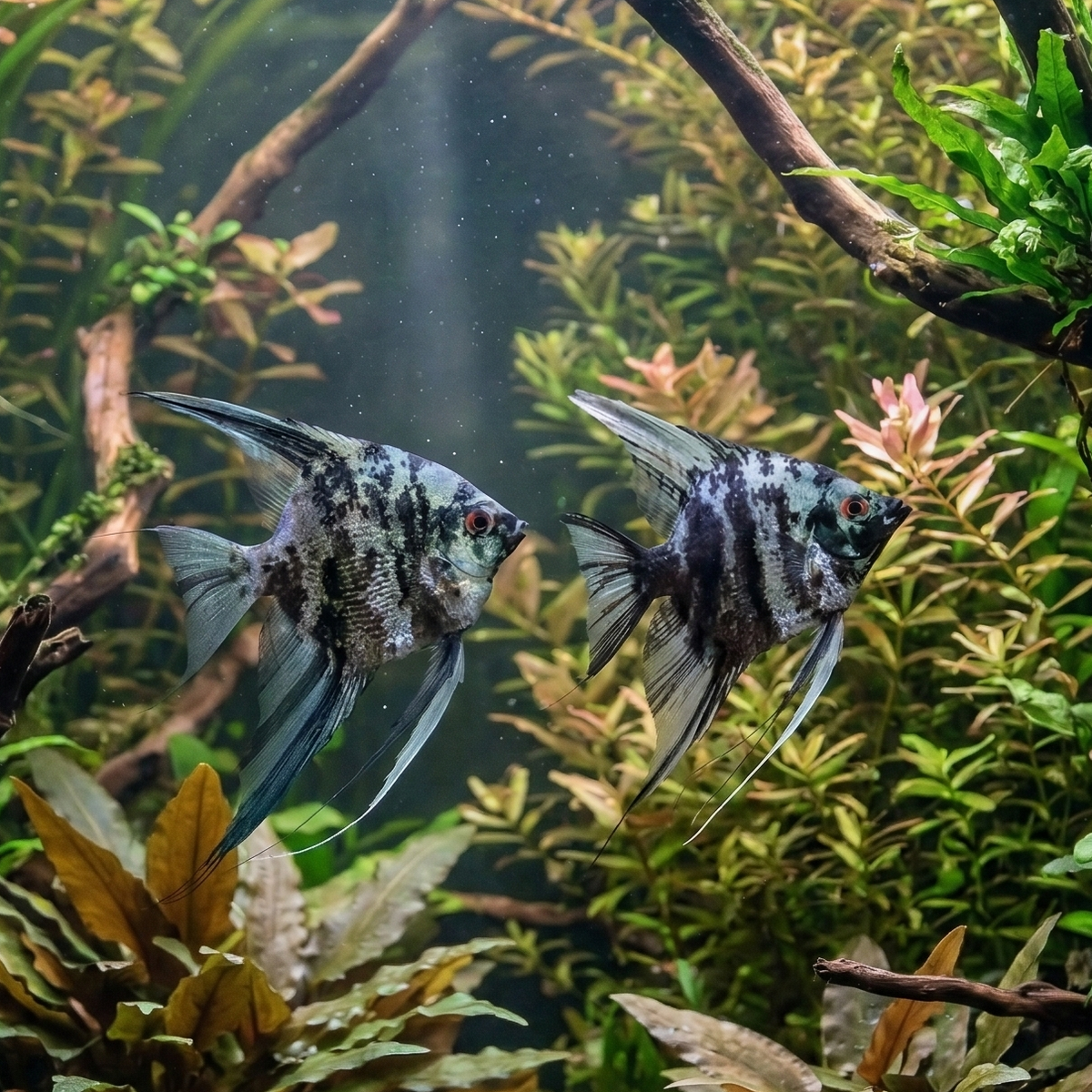 Marble Angelfish | Pterophyllum scalare