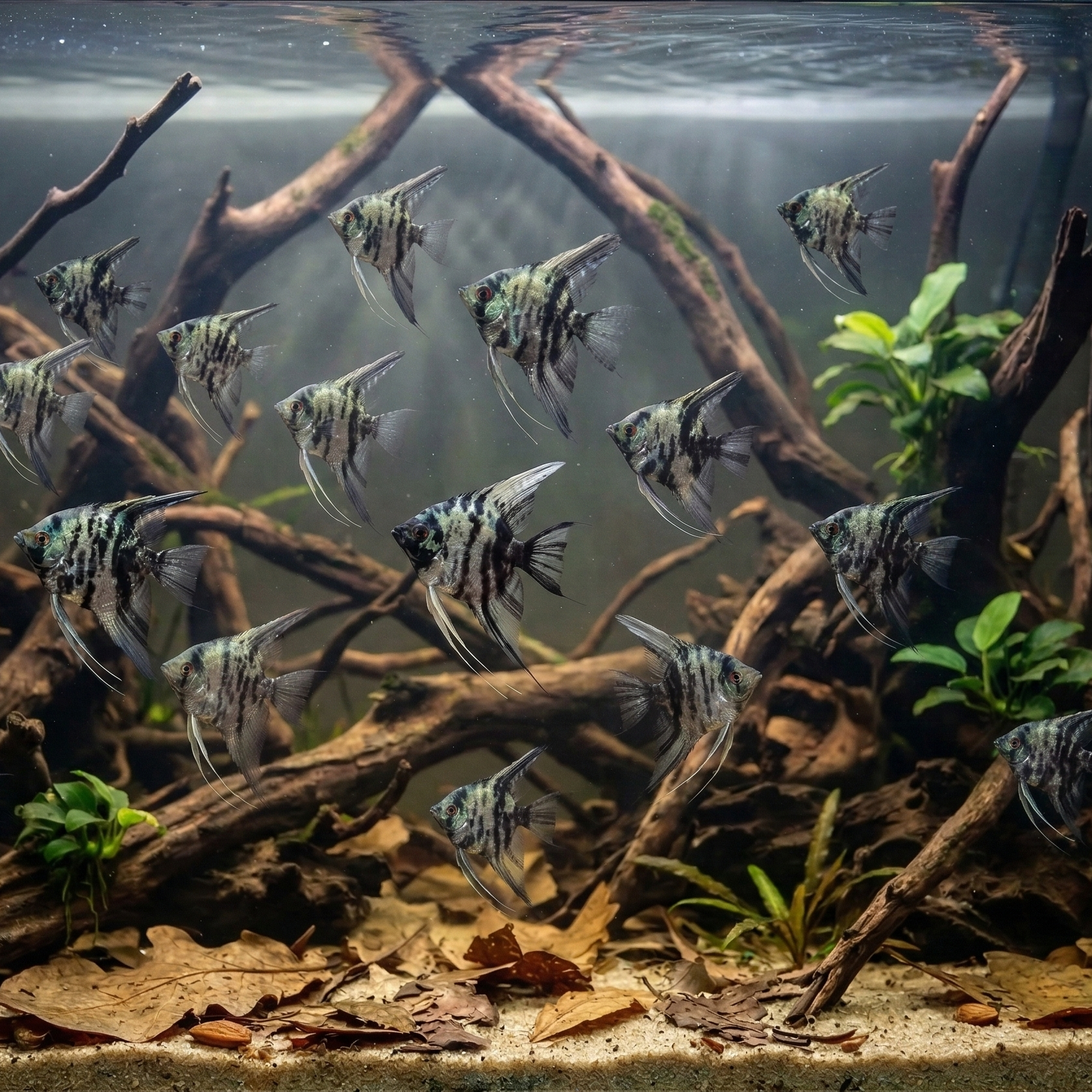 Marble Angelfish | Pterophyllum scalare