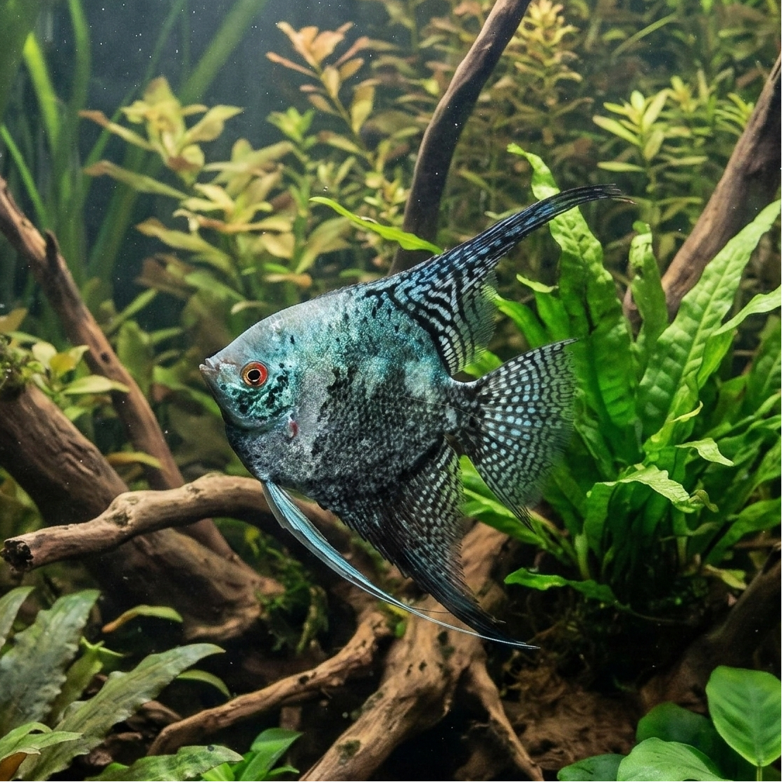 Smokey Blue Angelfish  Pterophyllum scalare