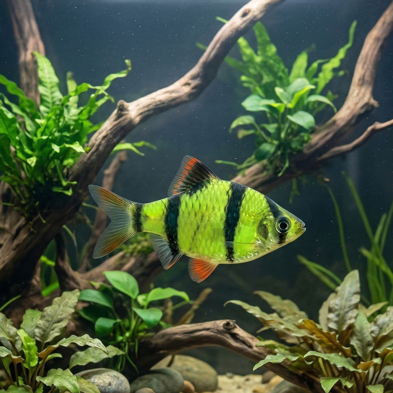 Neon Green Tiger Barb | Puntigrus tetrazona