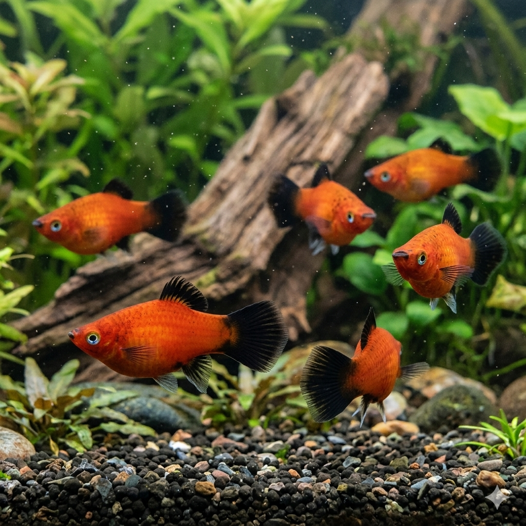 Red Wagtail Platy  -  Xiphophorus maculatus - Betta USA Aquatic