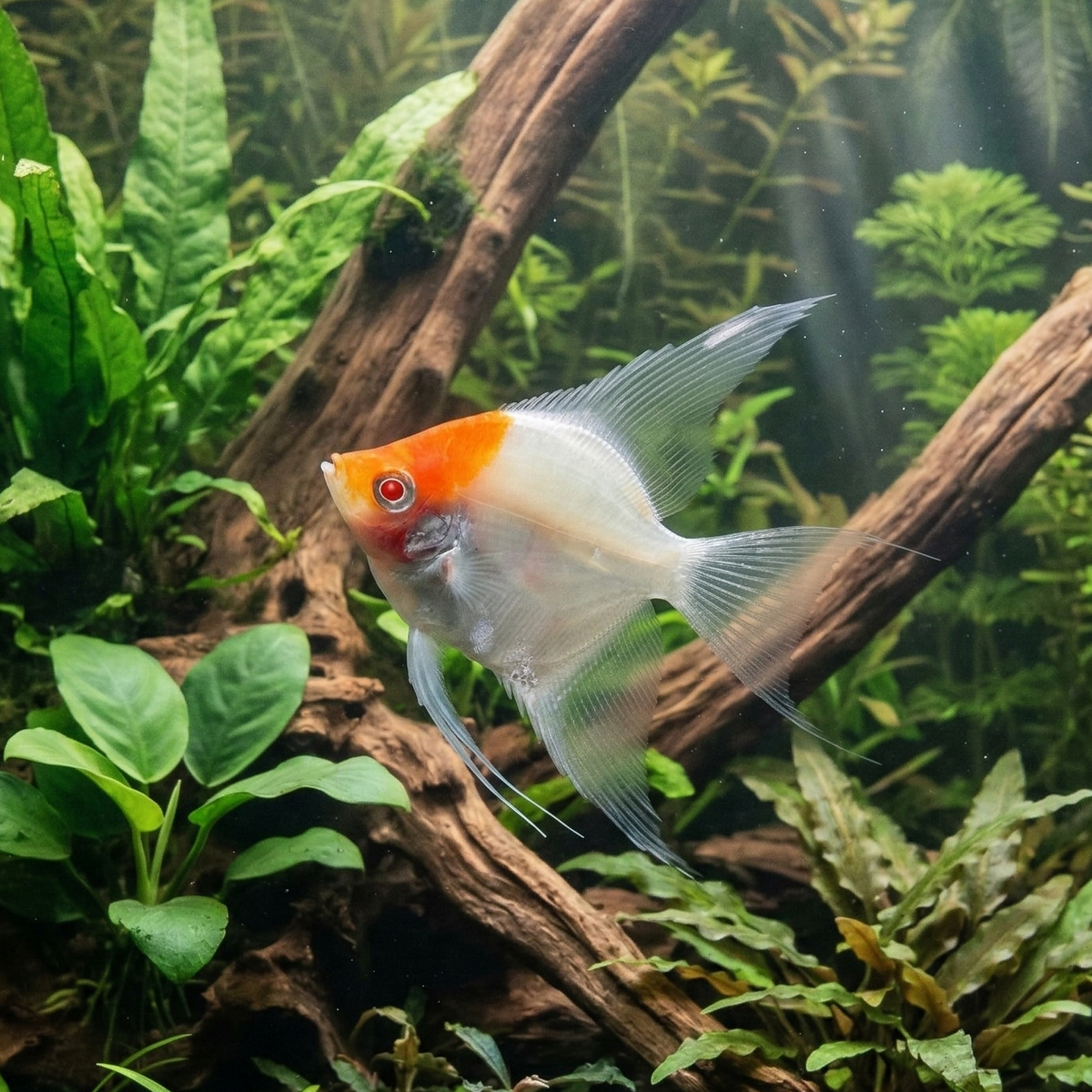 Albino Red Eye Red Cap Angelfish | Pterophyllum scalare