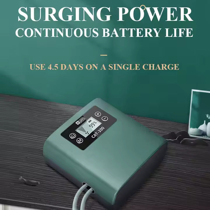 CAT-200 Oxygen Pump with Smart Screen Display & Lithium Battery