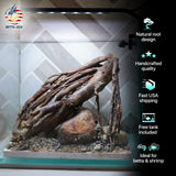 [SCAPE-13] Driftwood Root Aquascape on River Rock – 1 Gallon - Betta USA Aquatic