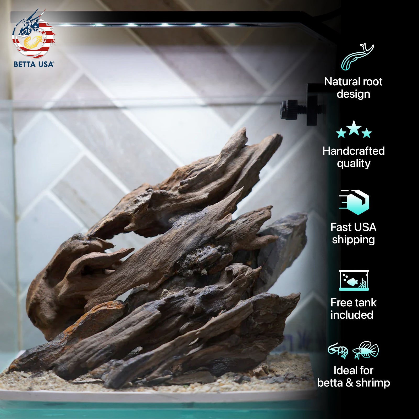 [SCAPE-15] Nature Aquarium Aquascape Driftwood – 1 Gallon - Betta USA Aquatic