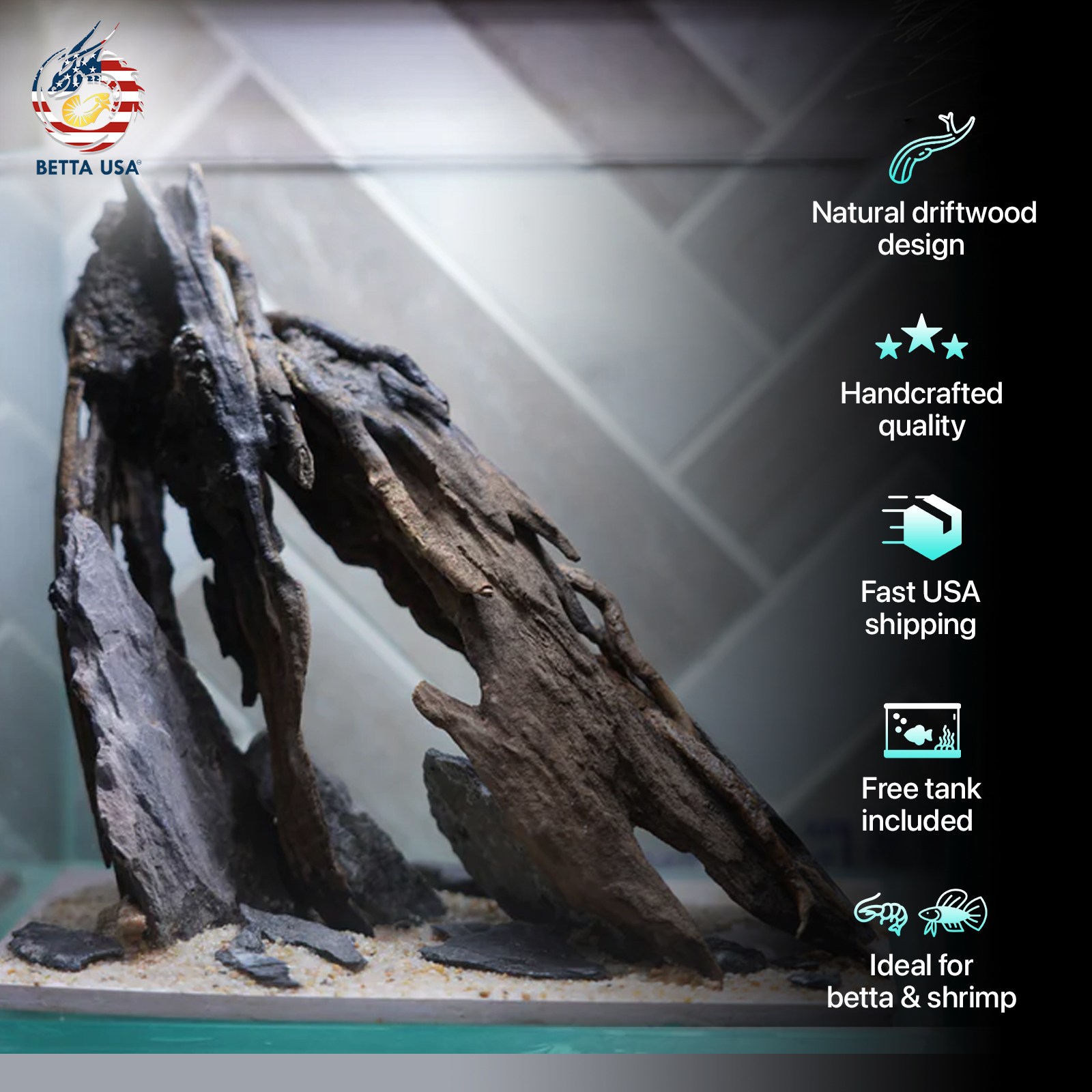 [SCAPE-29] Nature Aquarium Aquascape Driftwood – 1 Gallon - Betta USA Aquatic