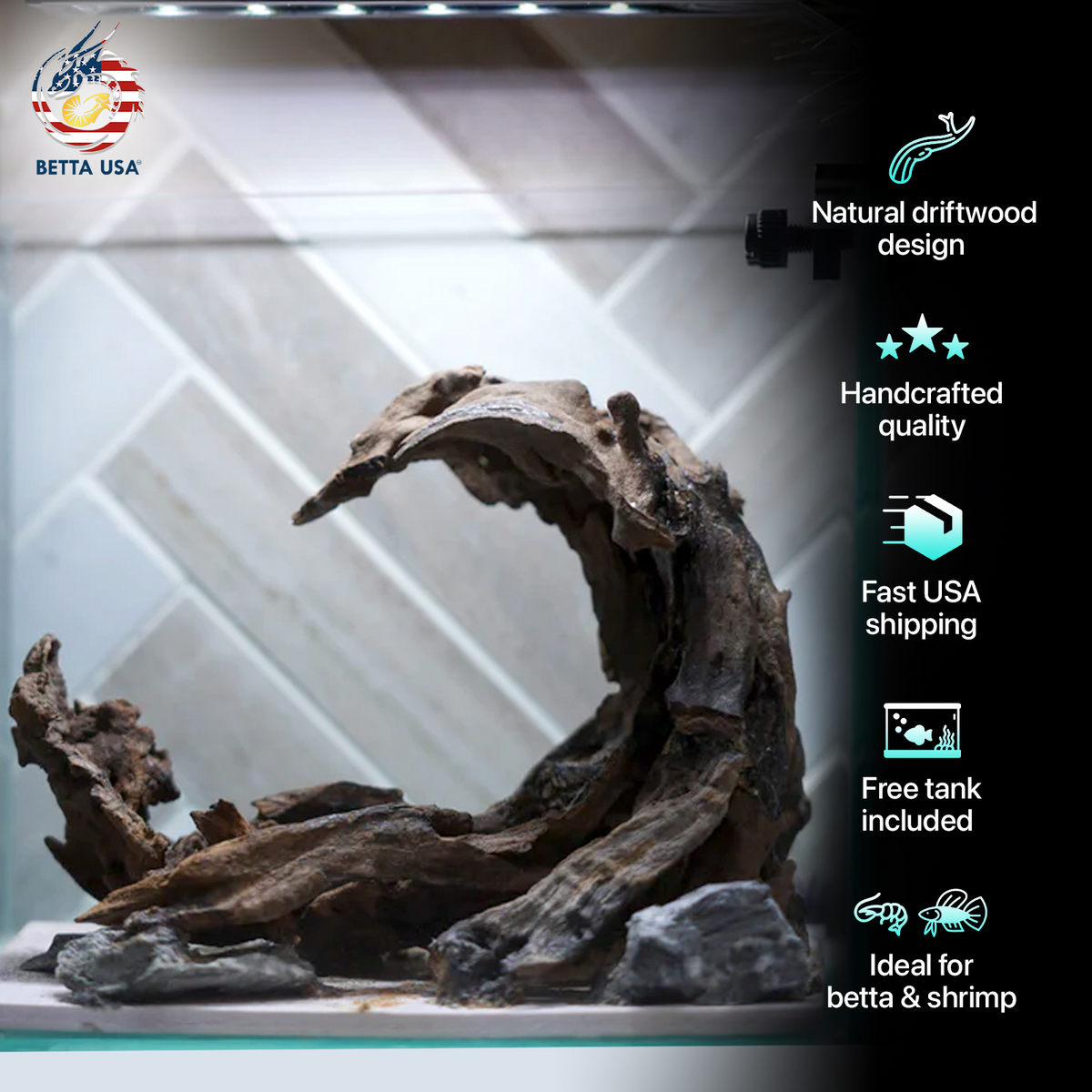 [SCAPE-30] Nature Aquarium Aquascape Driftwood – 1 Gallon - Betta USA Aquatic