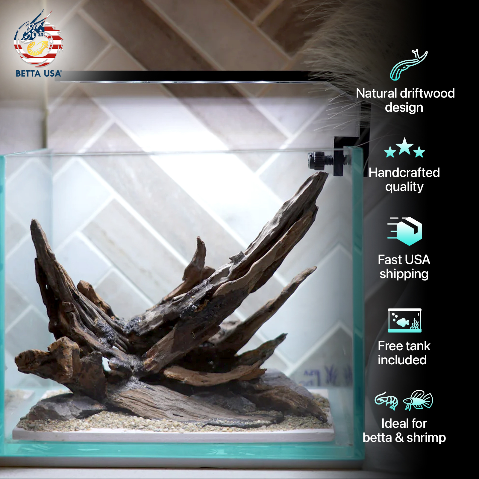 [SCAPE-31] Nature Aquarium Aquascape Driftwood – 1 Gallon - Betta USA Aquatic