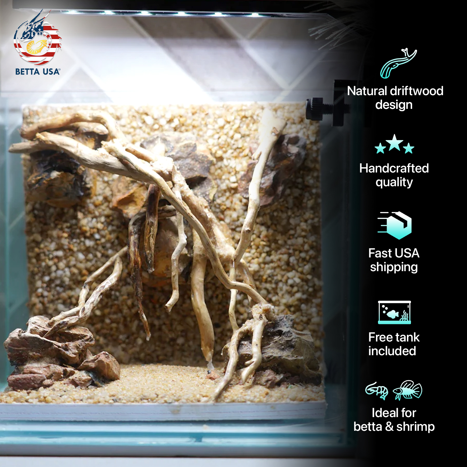 [SCAPE-34] Nature Aquarium Aquascape Driftwood – 1 Gallon - Betta USA Aquatic