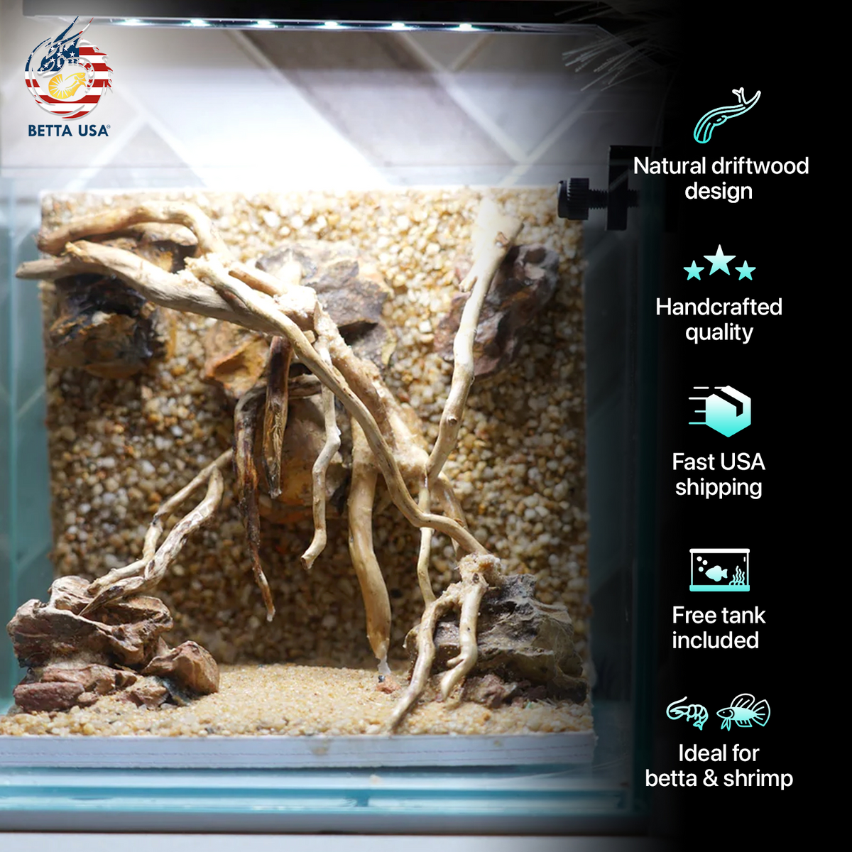 [SCAPE-34] Nature Aquarium Aquascape Driftwood – 1 Gallon - Betta USA Aquatic