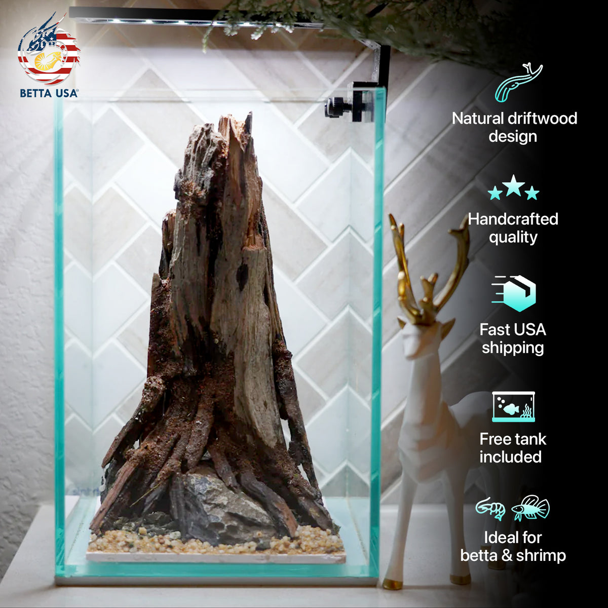 [SCAPE-38] Nature Aquarium Aquascape Driftwood– 1.6 Gallons - Betta USA Aquatic