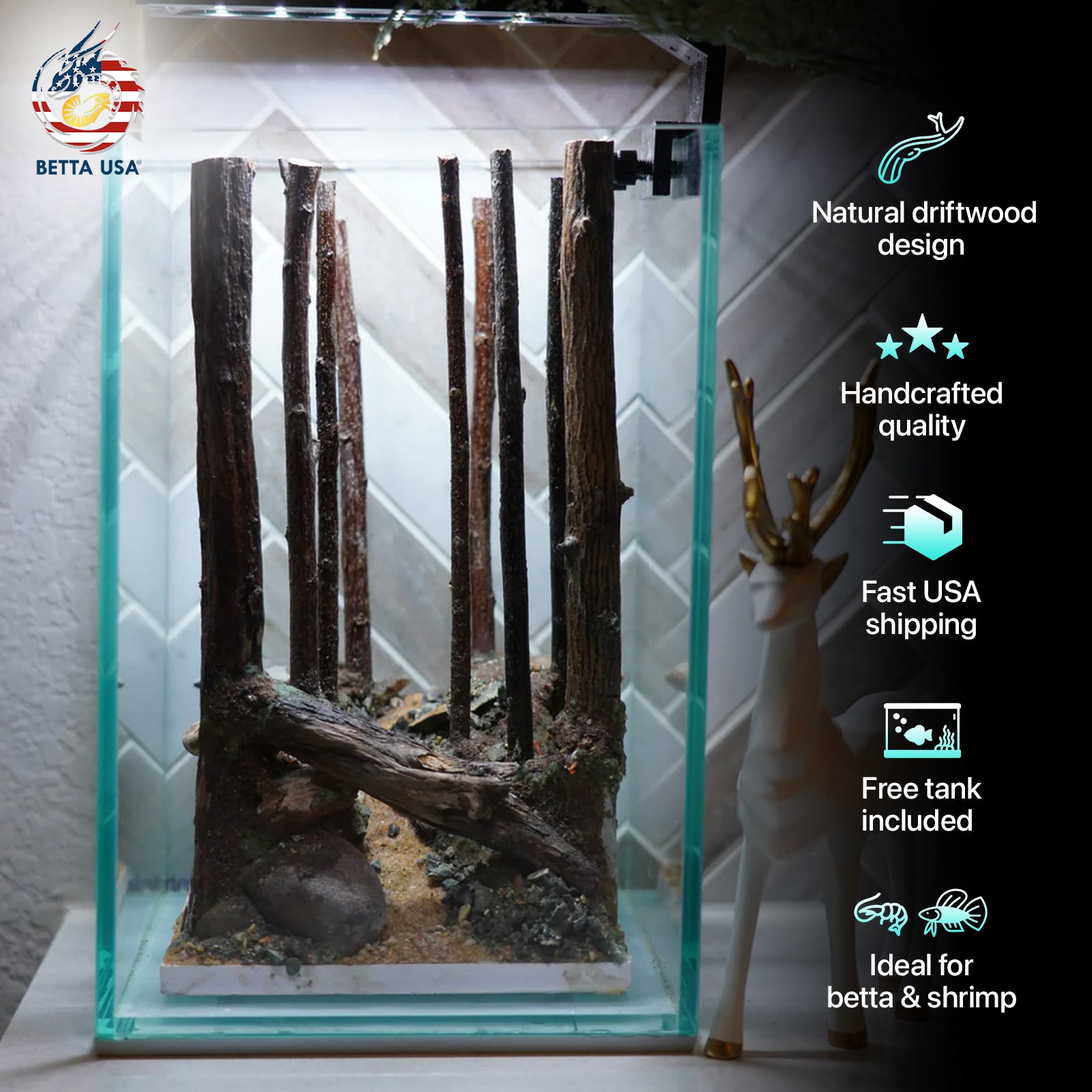 [SCAPE-42] Jungle Nature Aquarium Aquascape Driftwood– 1.6 Gallons