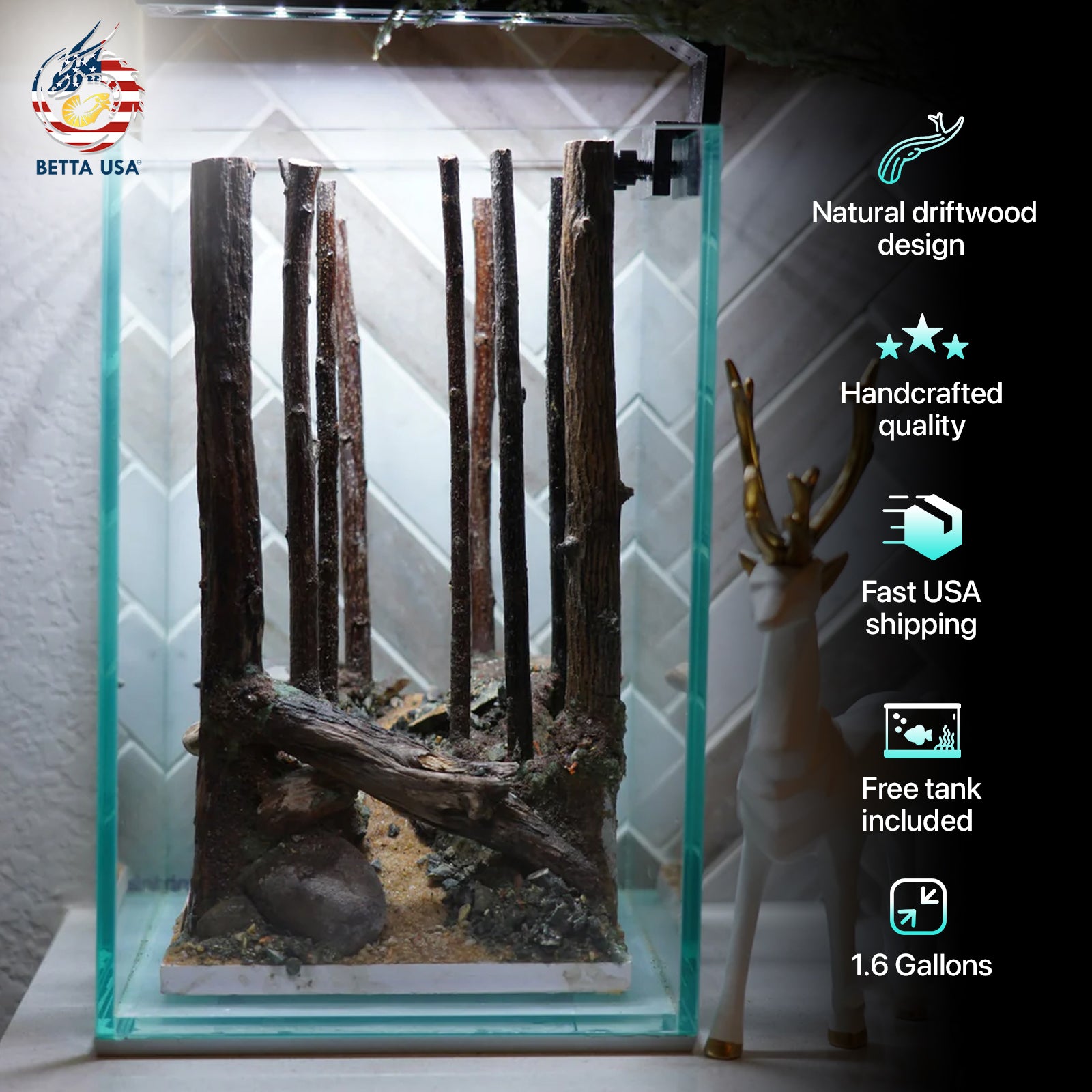 [SCAPE-42] Jungle Nature Aquarium Aquascape Driftwood– 1.6 Gallons