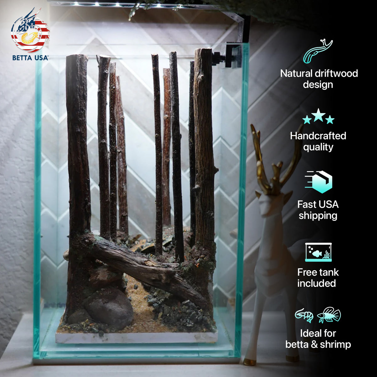 [SCAPE-42] Jungle Nature Aquarium Aquascape Driftwood– 1.6 Gallons