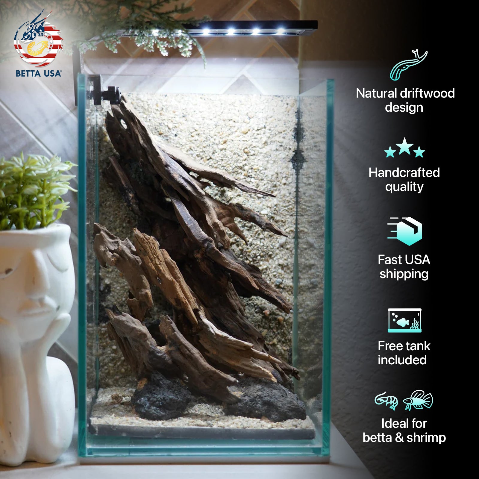 [SCAPE-54] Nature Aquarium Aquascape Driftwood– 1.6 Gallons - Betta USA Aquatic