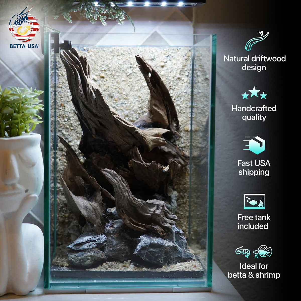 [SCAPE-58] Nature Aquarium Aquascape Driftwood– 1.6 Gallons - Betta USA Aquatic