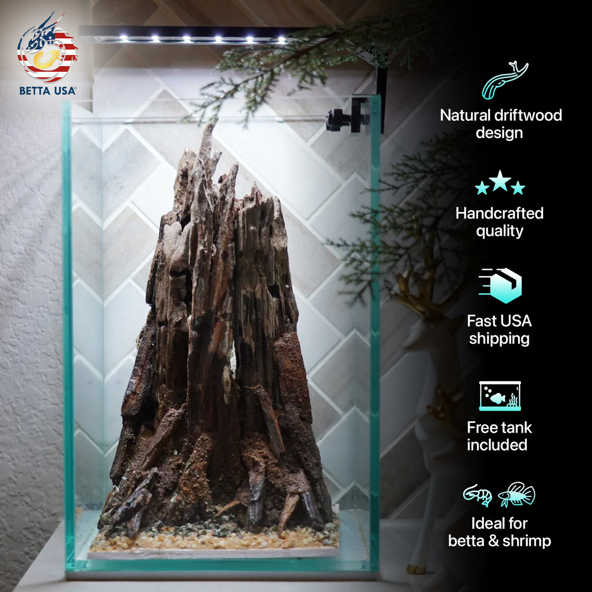 [SCAPE-74] Nature Aquarium Aquascape Driftwood– 1.6 Gallons - Betta USA Aquatic