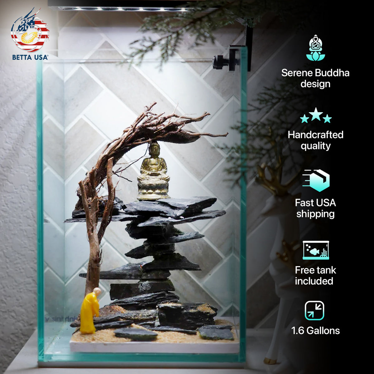 [SCAPE-75] Buddha Nature Aquarium Aquascape Driftwood – 1.6 Gallons