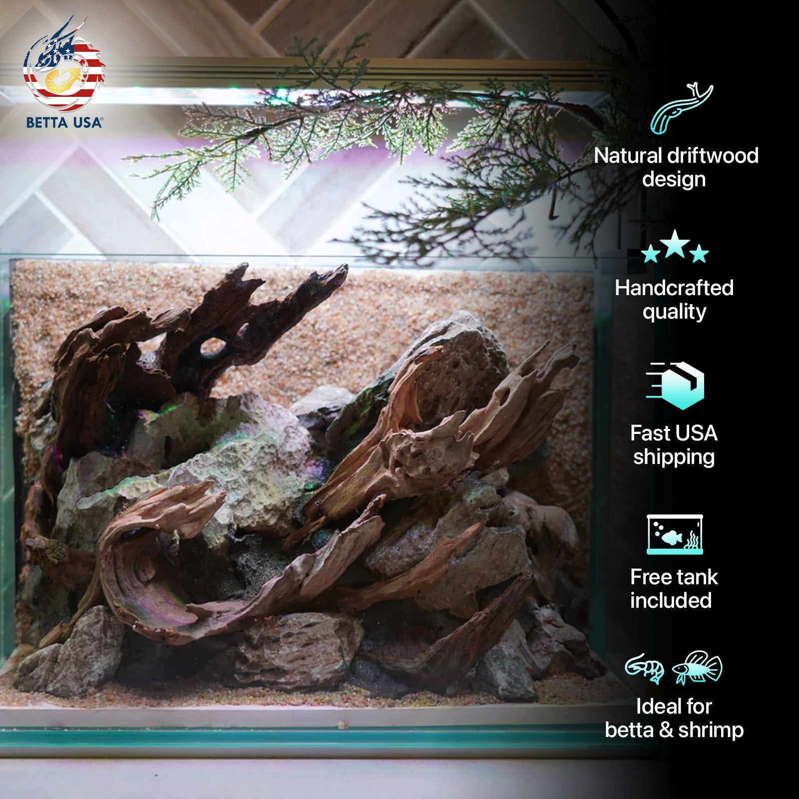 [SCAPE-83]  Nature Aquarium Aquascape Driftwood– 2.7 Gallons