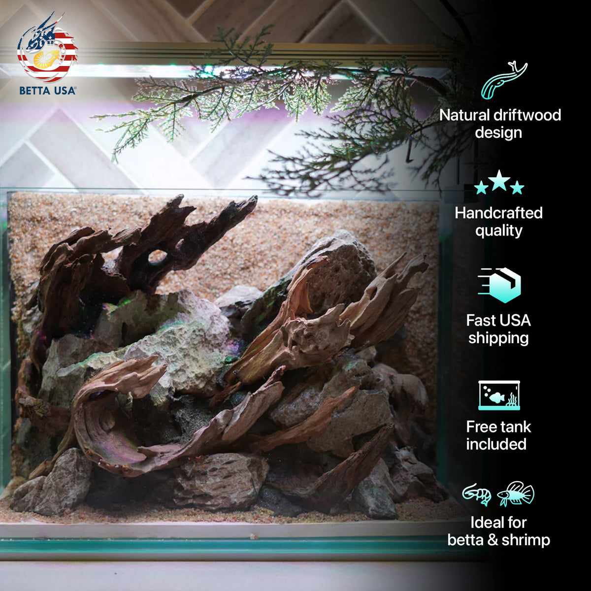 [SCAPE-83]  Nature Aquarium Aquascape Driftwood– 2.7 Gallons