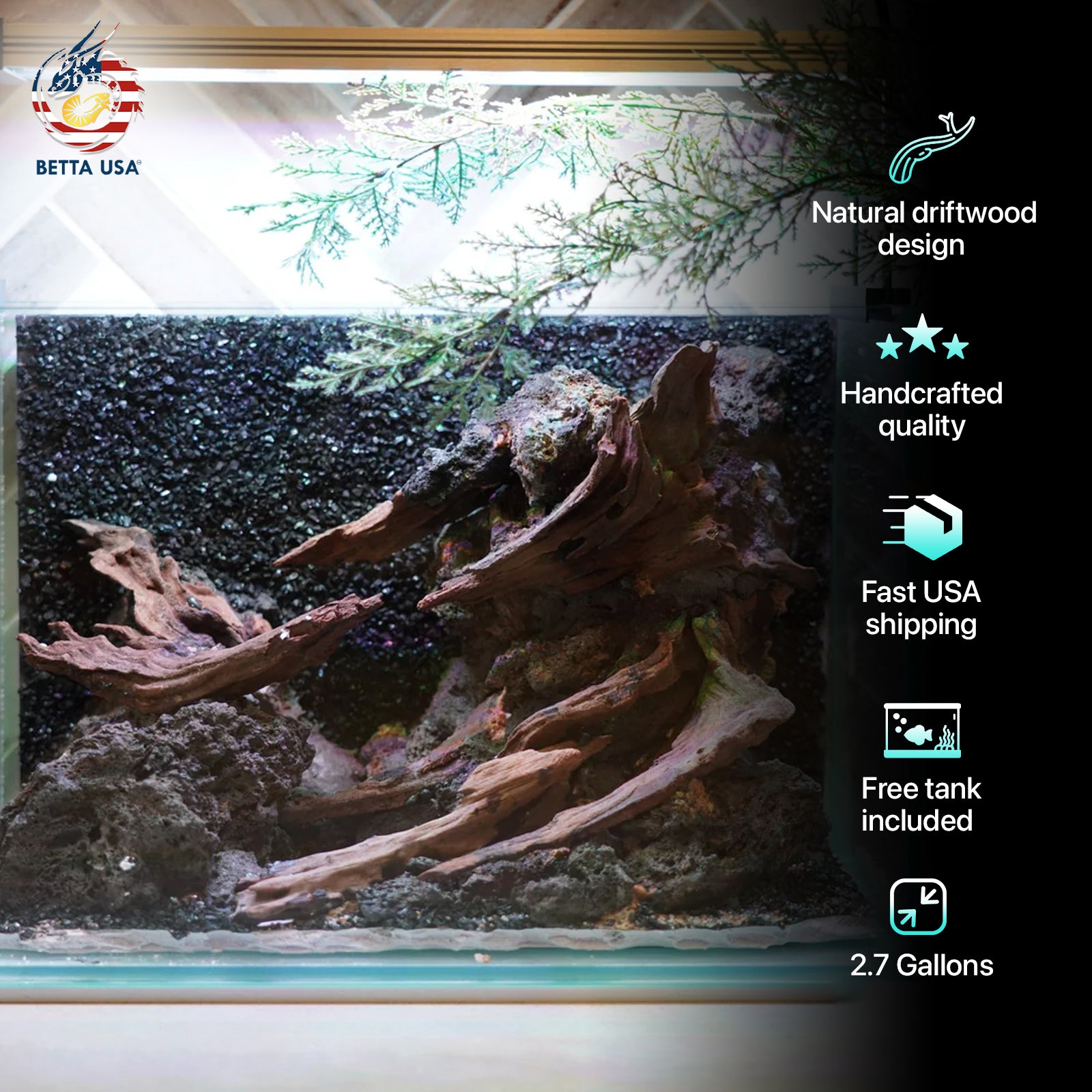 [SCAPE-84]  Nature Aquarium Aquascape Driftwood– 2.7 Gallons